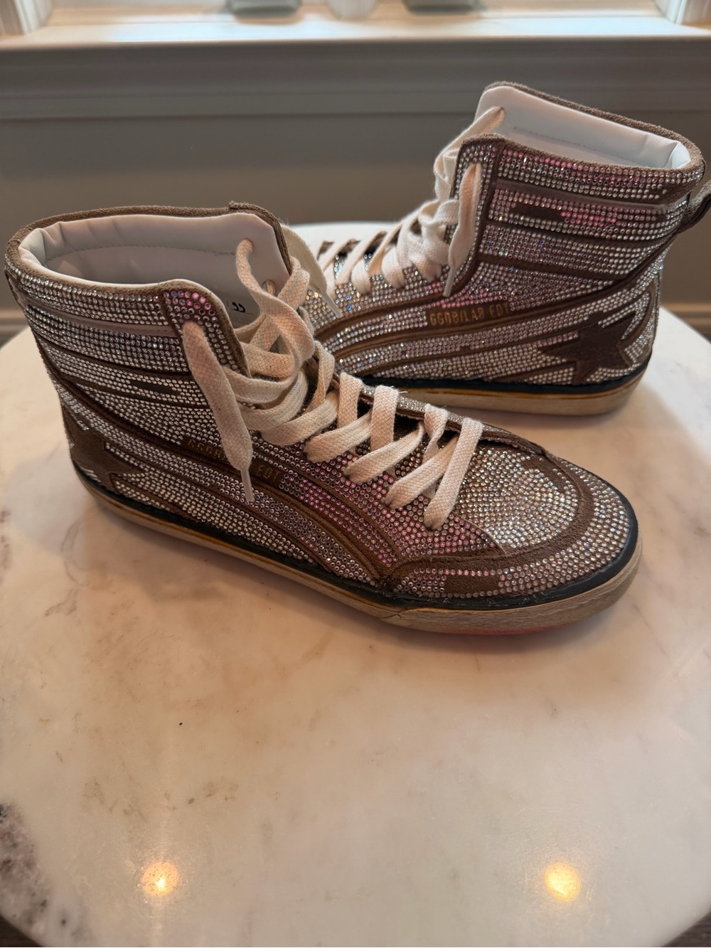 NWOB Golden Goose Lab Ltd Edition Swarovski CRYSTAL Slide 37